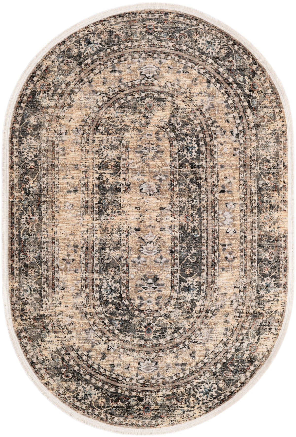 Oval Teppich Zora Modern in Creme von Hadorn™ - Lifestyle Image