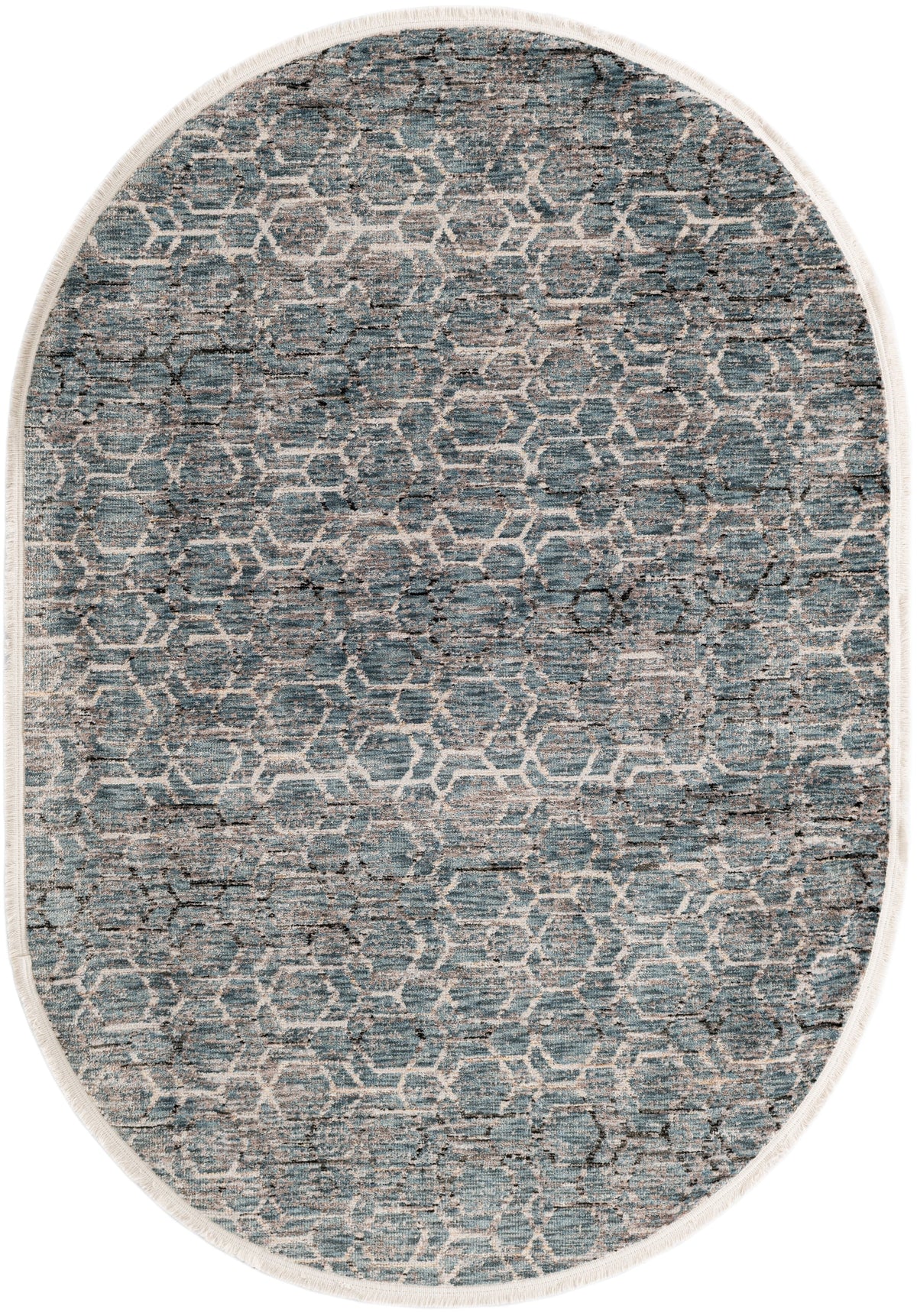 Oval Teppich Zora Modern in Blau von Hadorn™ - Lifestyle Image