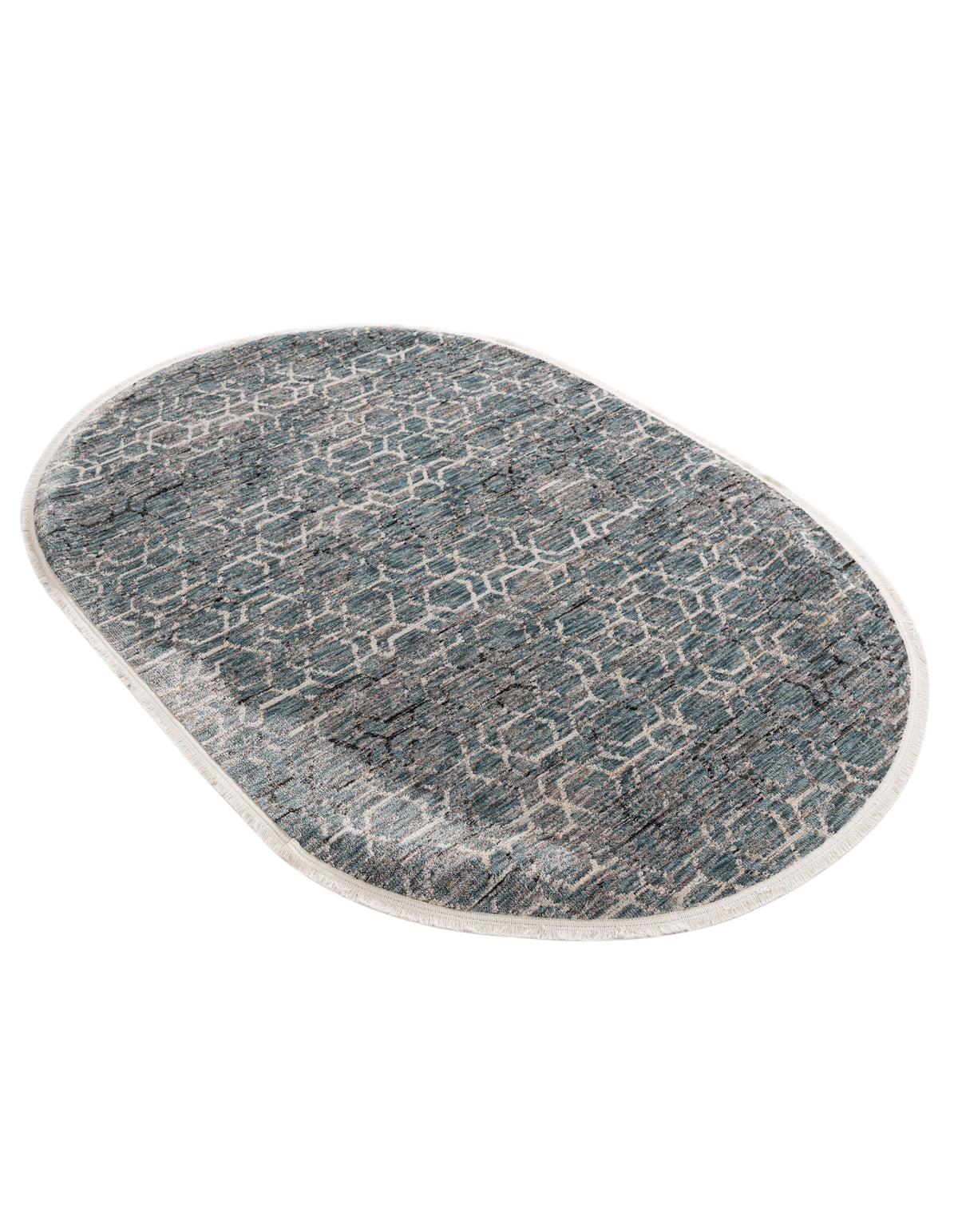 Oval Teppich Zora Modern in Blau von Hadorn™ - Lifestyle Image