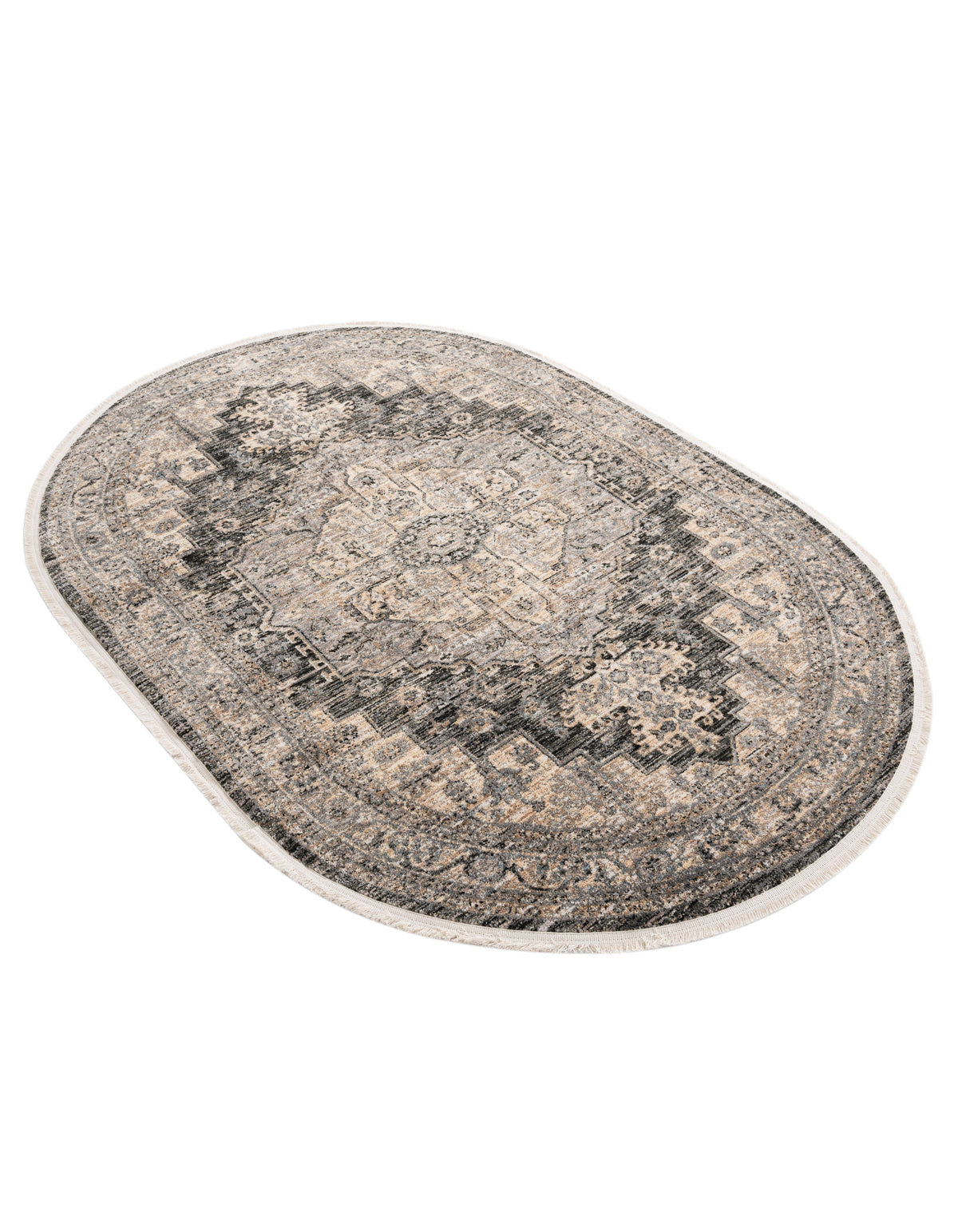 Oval Teppich Zora Classical in Grau von Hadorn™ - Lifestyle Image