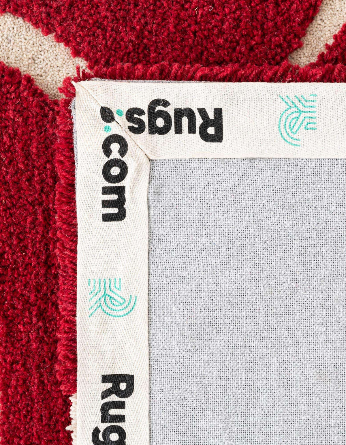 Quadratisch Teppich AI Handgetuftet in Rot und Elfenbein von Hadorn™ - Lifestyle Image
