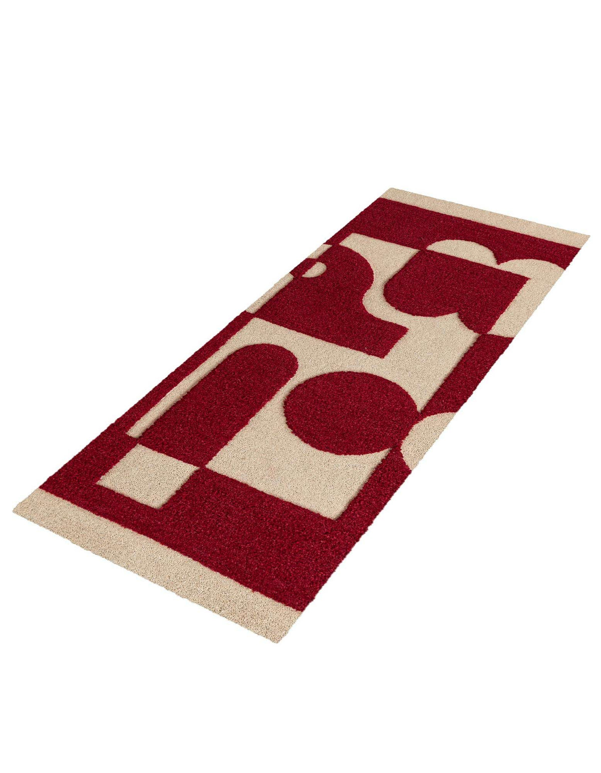 Läufer Teppich AI Handgetuftet in Elfenbein und Rot von Hadorn™ - Lifestyle Image