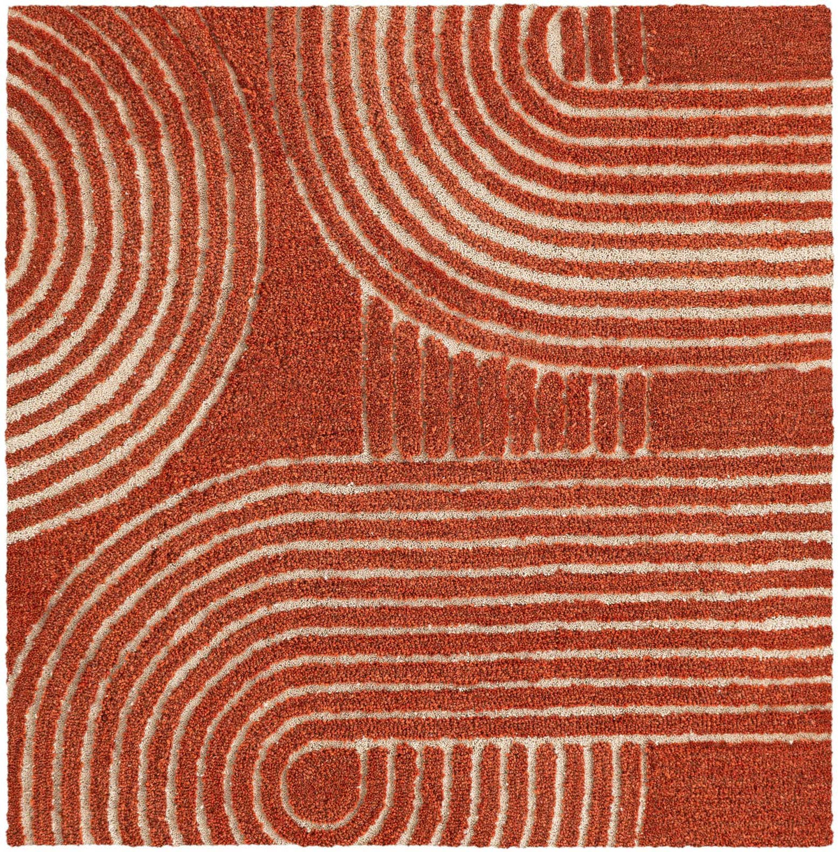 Quadratisch Teppich AI Handgetuftet in Orange von Hadorn™ - Lifestyle Image