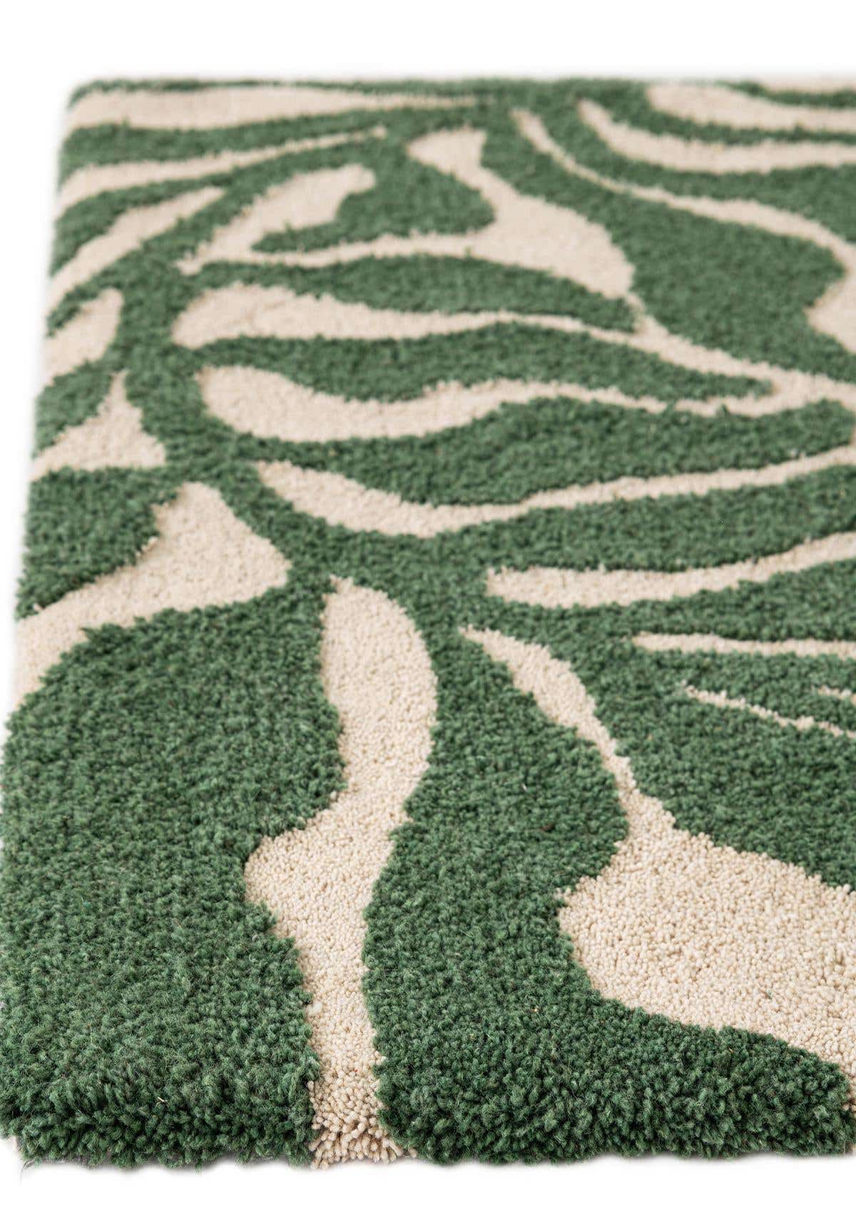 Quadratisch Teppich AI Handgetuftet in Orange und Grün von Hadorn™ - Lifestyle Image