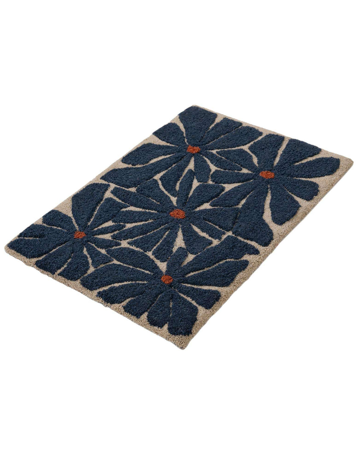 Rechteck Teppich AI Handgetuftet in Marineblau und Elfenbein von Hadorn™ - Lifestyle Image