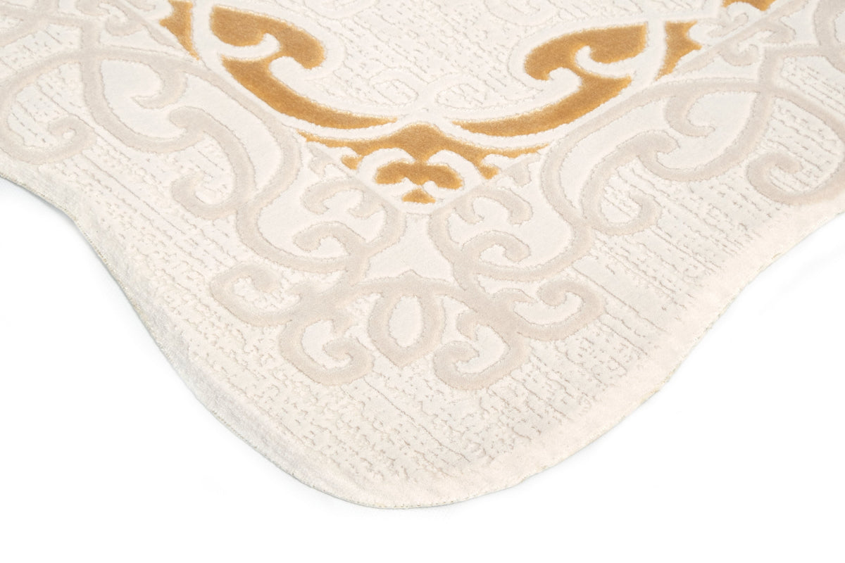 Rund Teppich Royal Frame in Creme von Hadorn™ - Lifestyle Image