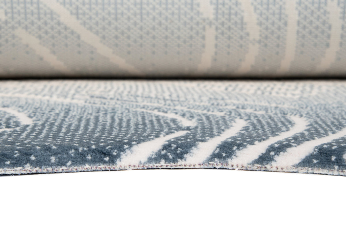 Rund Teppich Royal Wavy in Blau von Hadorn™ - Lifestyle Image