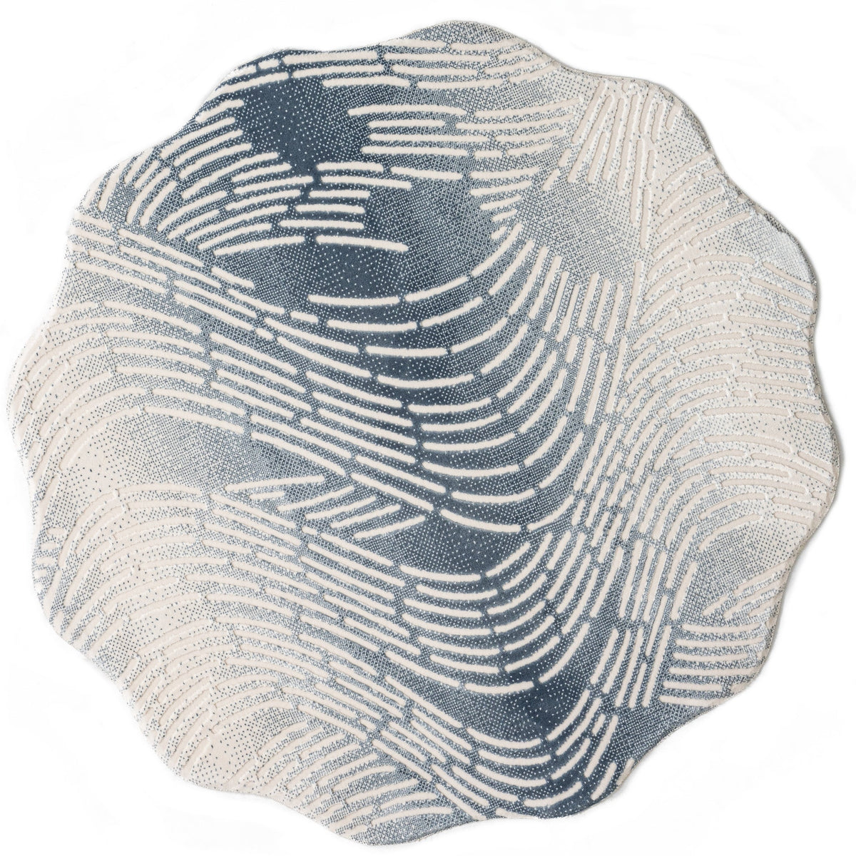 Rund Teppich Royal Wavy in Blau von Hadorn™ - Lifestyle Image