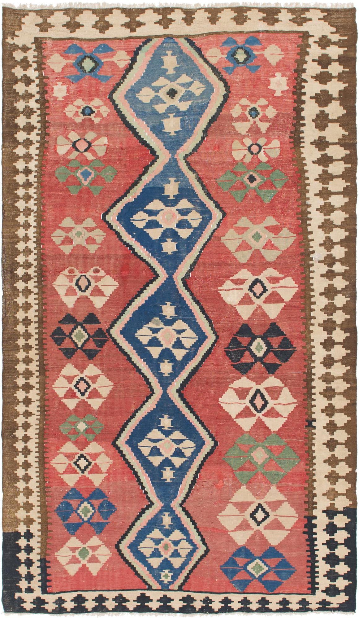 Rechteck Handgeflochten Teppich Kelim Fars in Rostrot von Hadorn™ - Lifestyle Image
