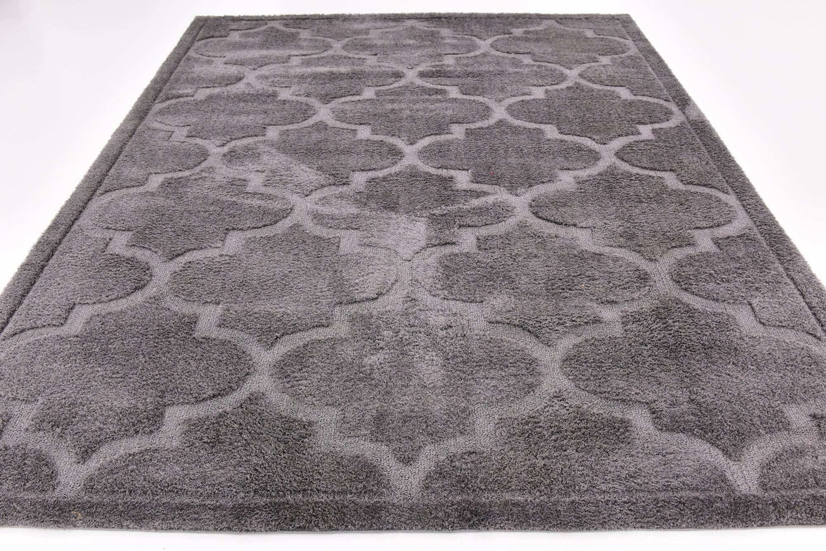 Rechteck Hochflorteppich Trellis Shag in Dunkelgrau von Hadorn™ - Lifestyle Image