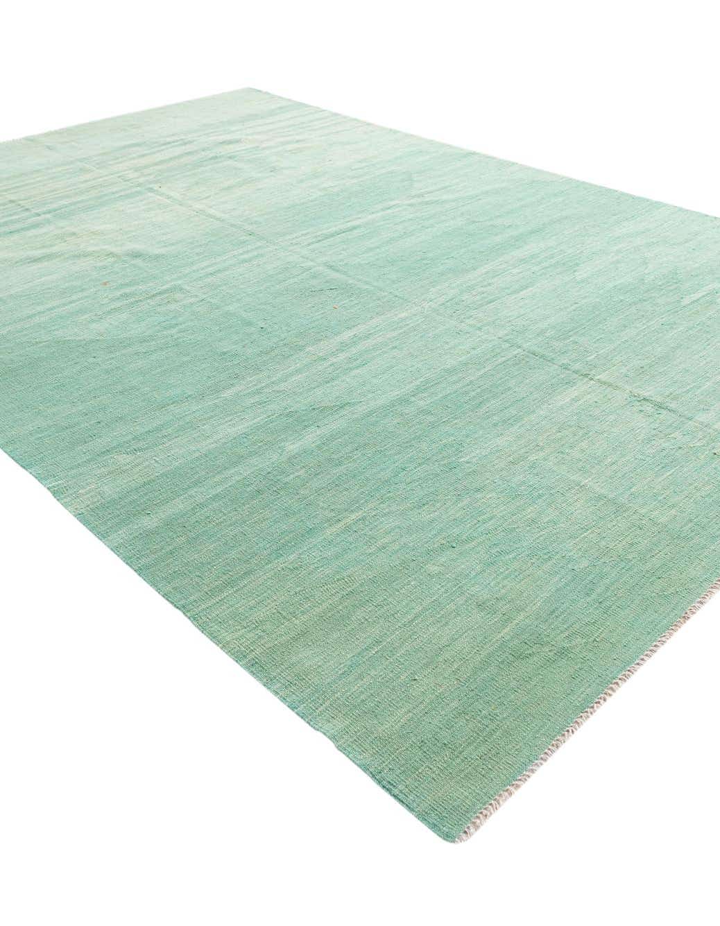 Rechteck Handgeflochten Teppich Kelim Modern in Hellgrün von Hadorn™ - Lifestyle Image