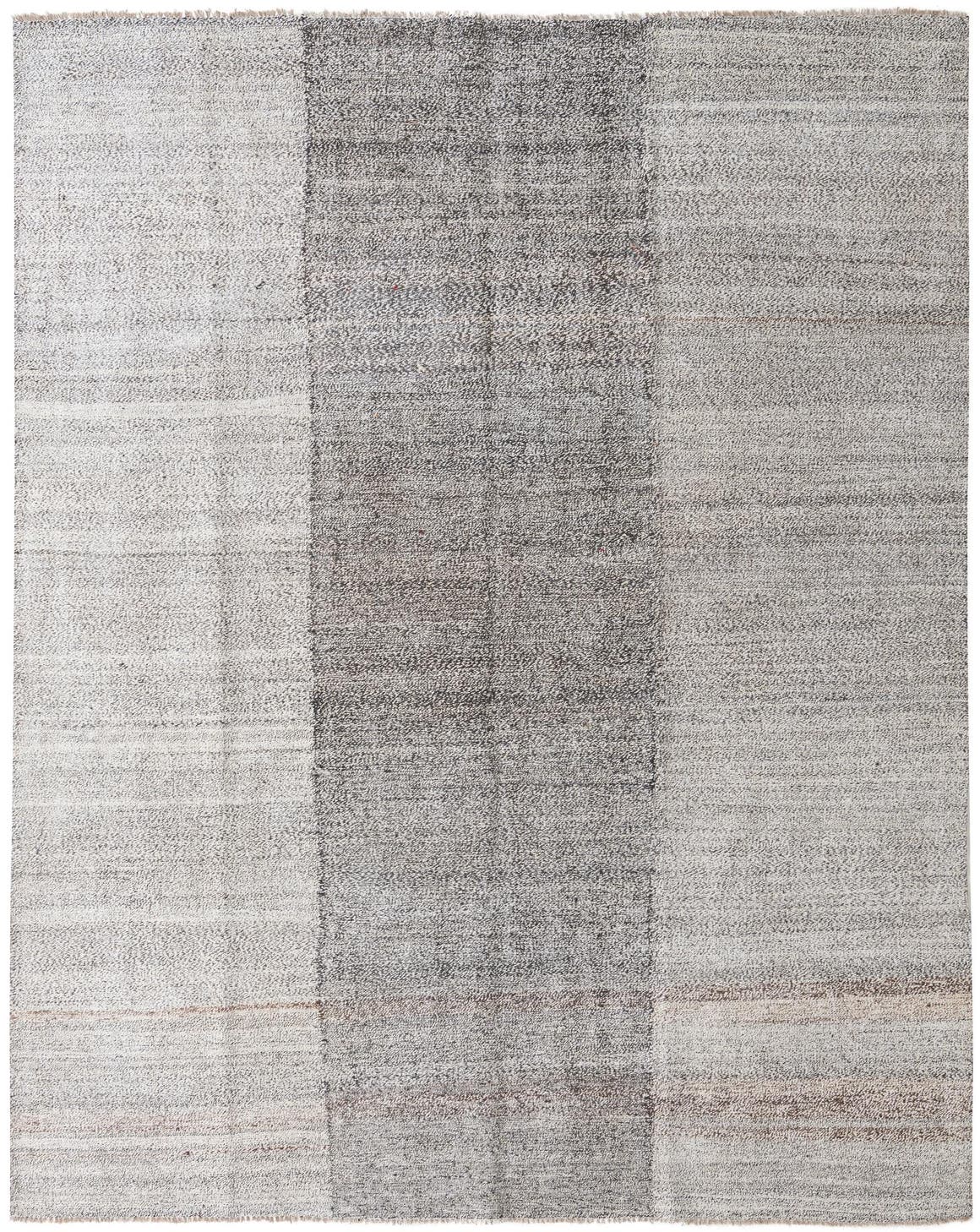 Rechteck Handgeflochten Teppich Kelim Modern in Schwarz und Weiss von Hadorn™ - Lifestyle Image