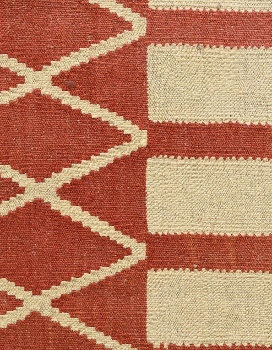 Rechteck Handgeflochten Teppich Kelim Modern in Elfenbein von Hadorn™ - Lifestyle Image