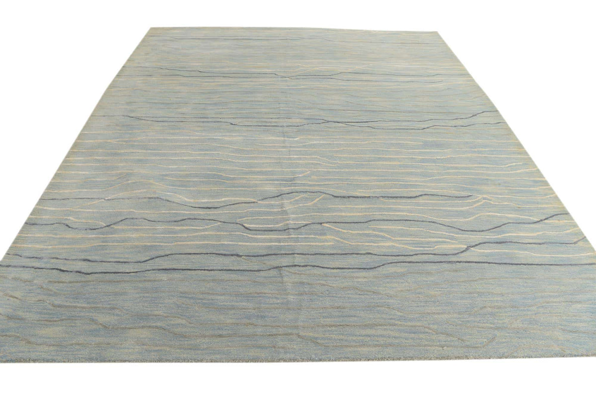 Wolle Teppich Luna in Blau von Hadorn™ - Lifestyle Image