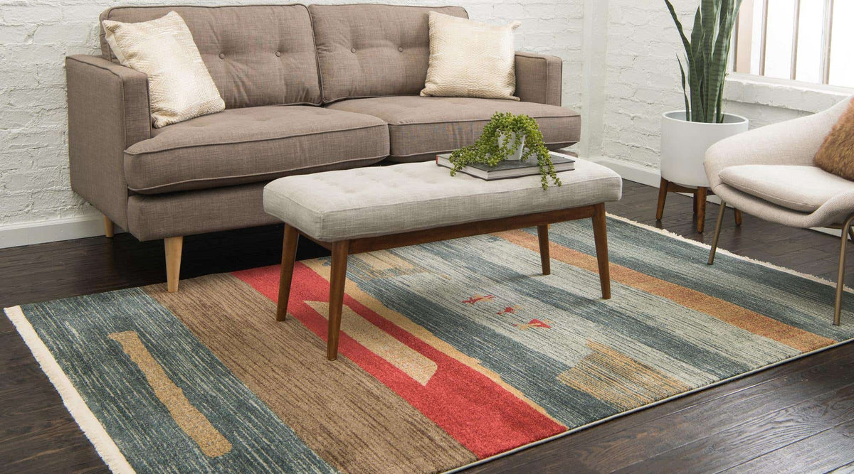 Rechteck Teppich Kashkuli Gabbeh in Blau von Hadorn™ - Lifestyle Image