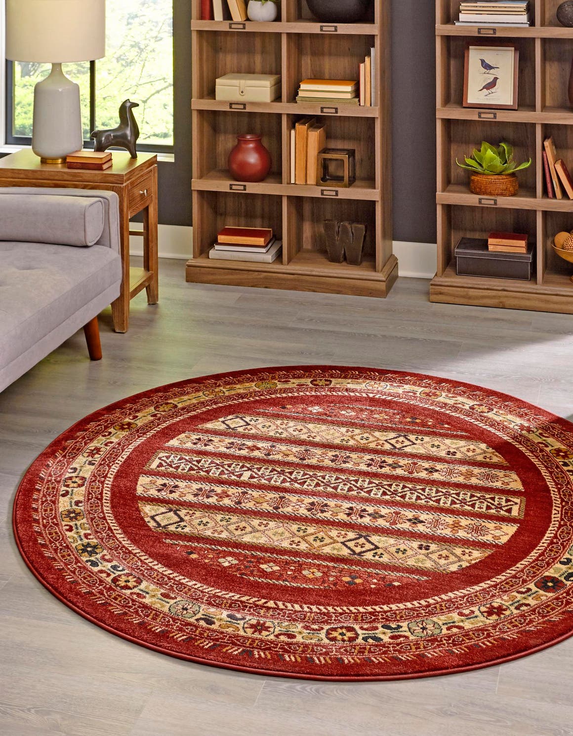 Rund Teppich Kashkuli Gabbeh in Rot von Hadorn™ - Lifestyle Image