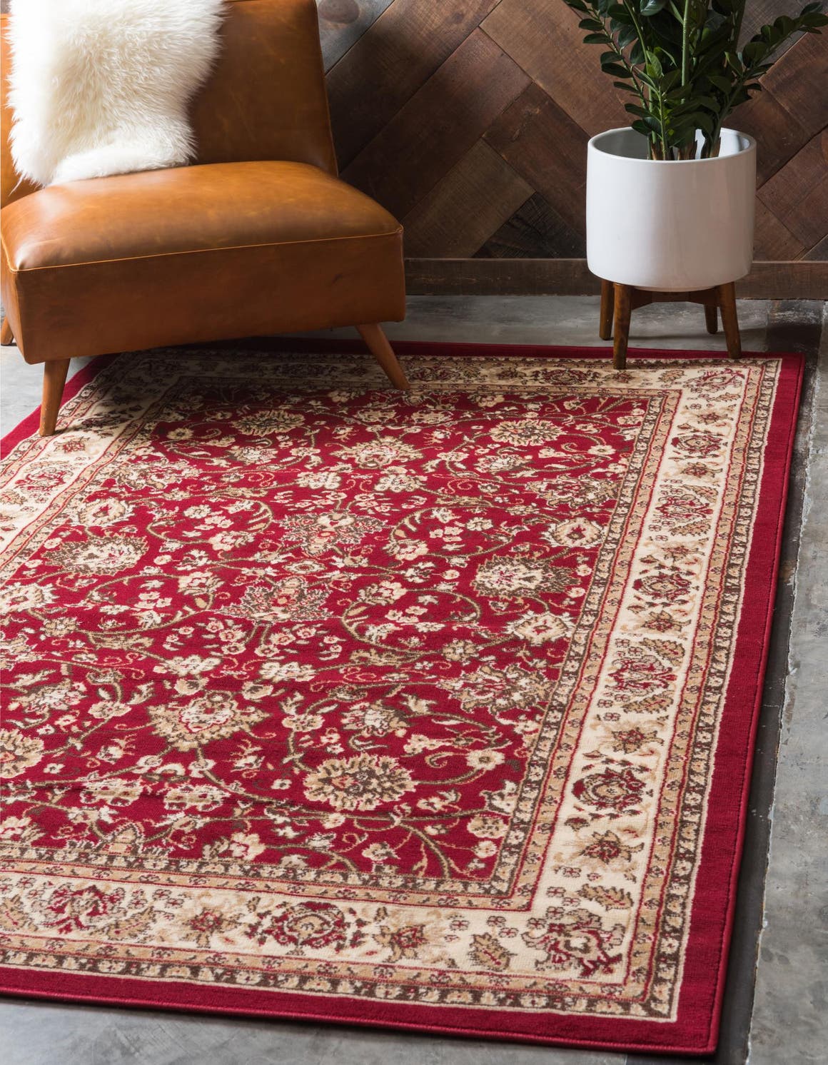 Rechteck Teppich Kashan Design in Rot von Hadorn™ - Lifestyle Image