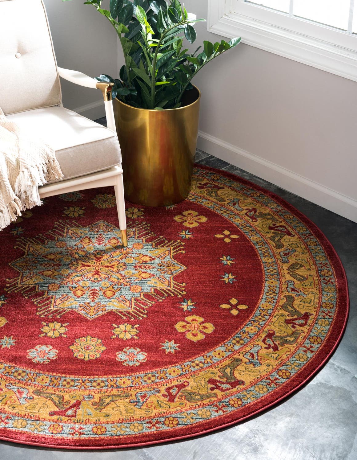 Rund Teppich Serapi in Rot von Hadorn™ - Lifestyle Image