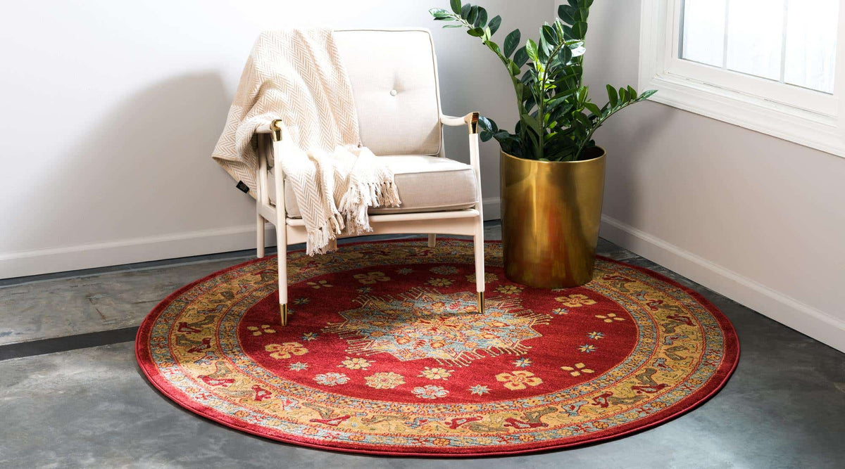 Rund Teppich Serapi in Rot von Hadorn™ - Lifestyle Image