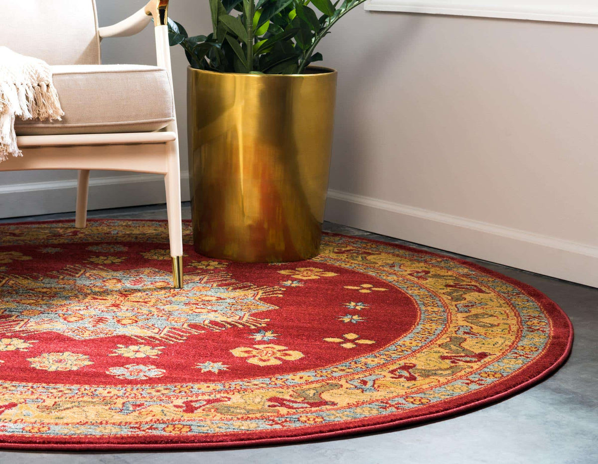 Rund Teppich Serapi in Rot von Hadorn™ - Lifestyle Image