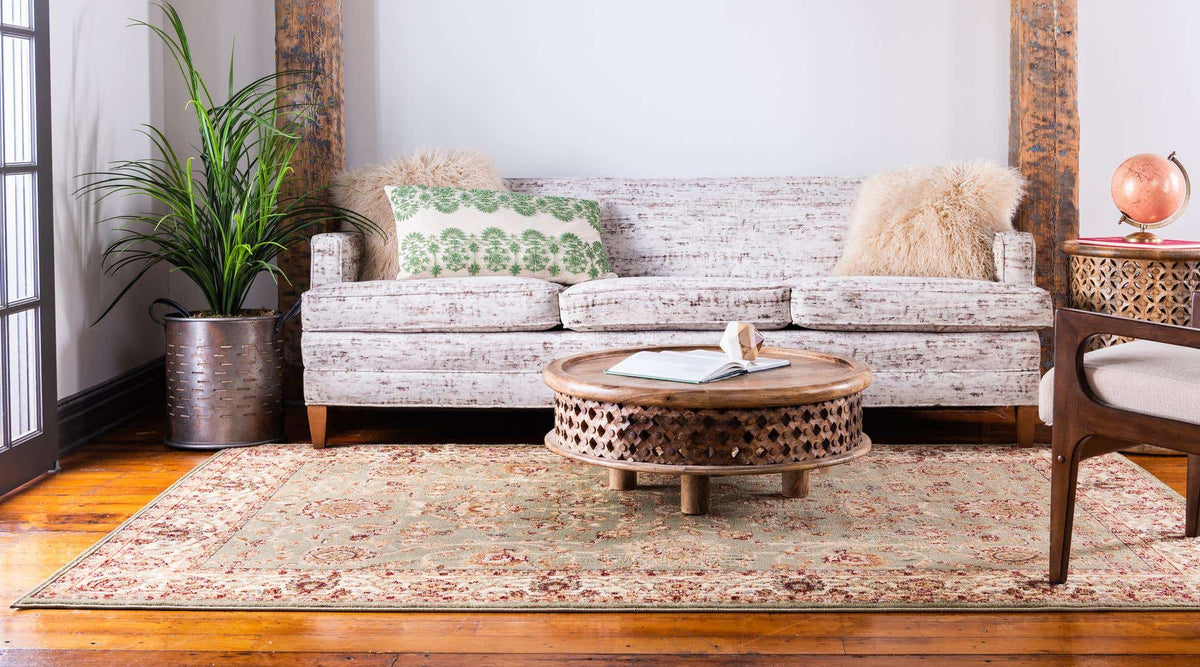 Rechteck Teppich Classic Agra in Hellgrün von Hadorn™ - Lifestyle Image