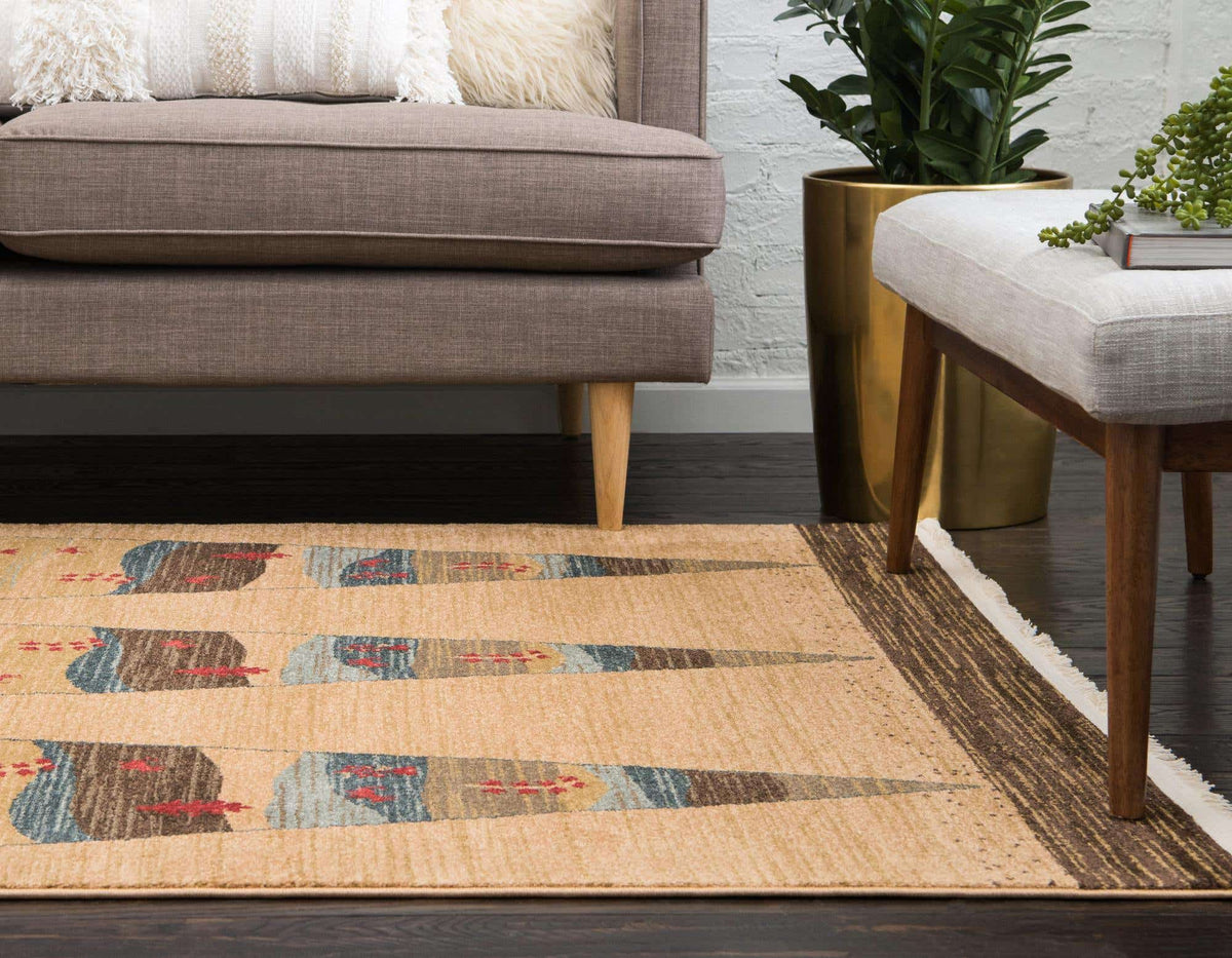 Rechteck Teppich Kashkuli Gabbeh in Braun von Hadorn™ - Lifestyle Image