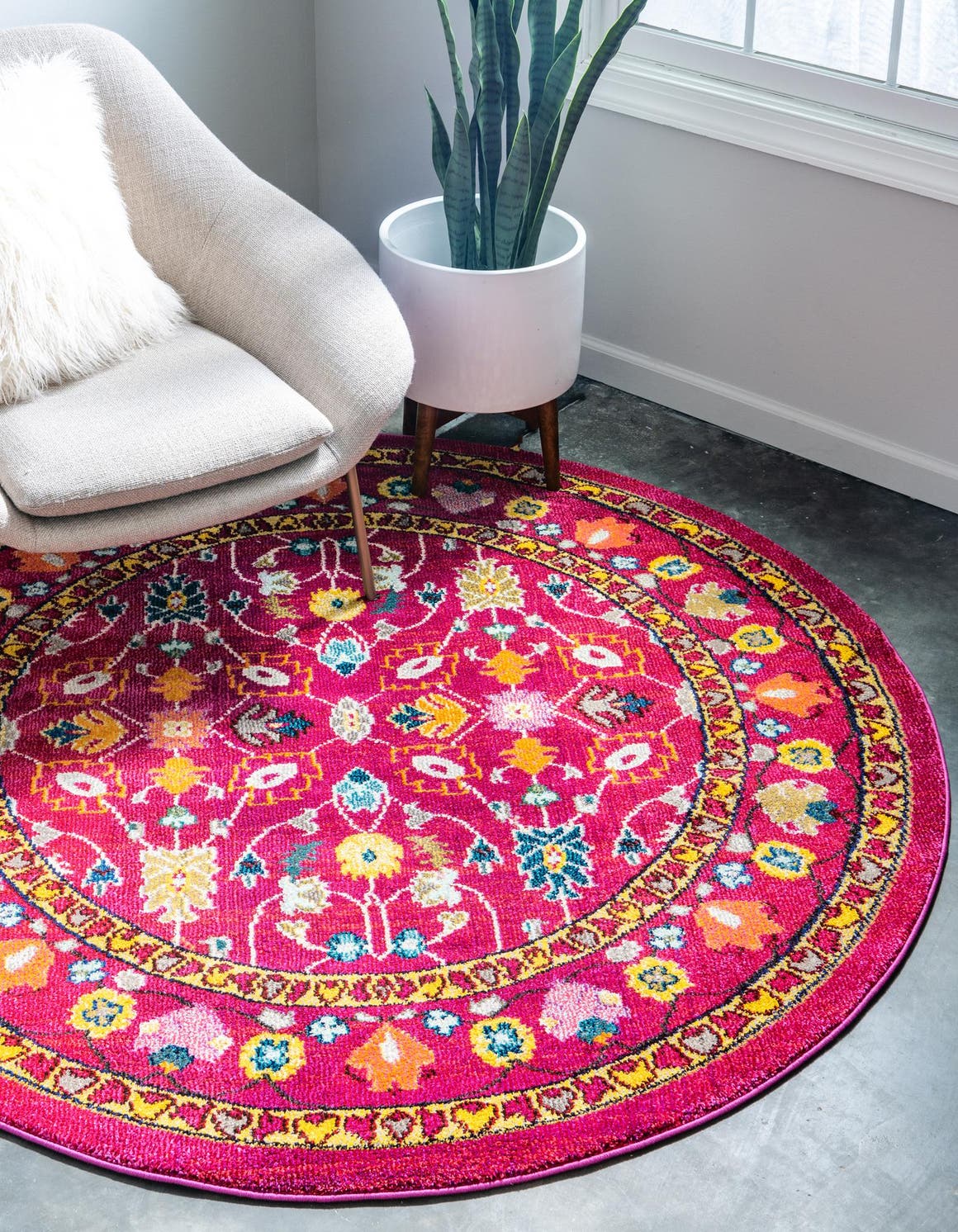Rund Teppich Palazzo in Rosa von Hadorn™ - Lifestyle Image