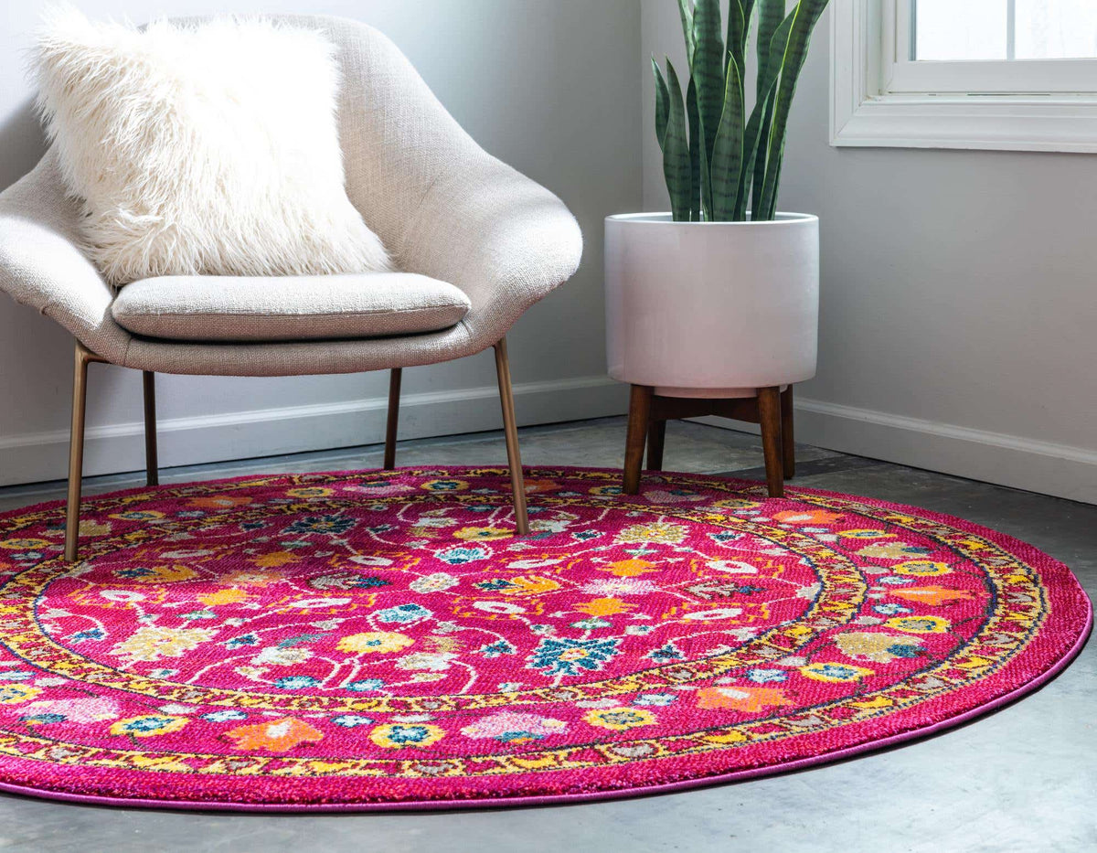 Rund Teppich Palazzo in Rosa von Hadorn™ - Lifestyle Image