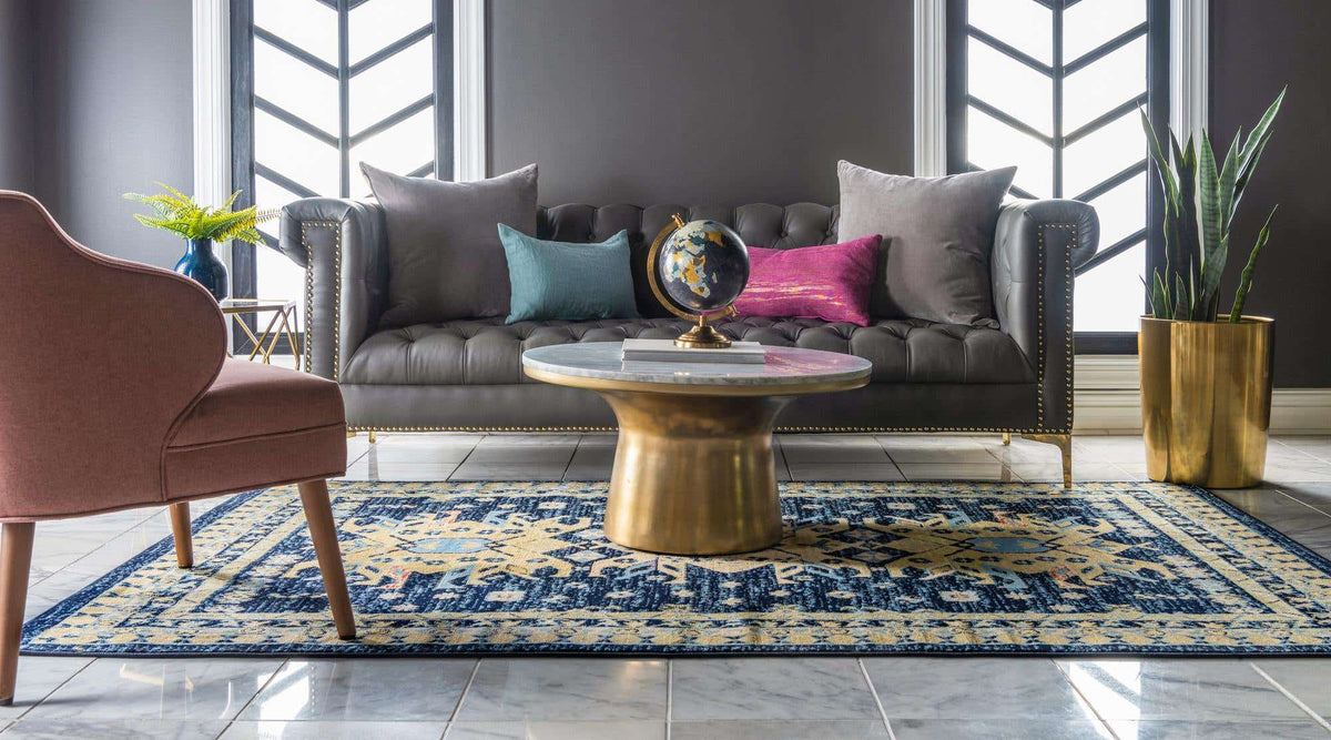Rechteck Teppich Heriz Design in Blau von Hadorn™ - Lifestyle Image
