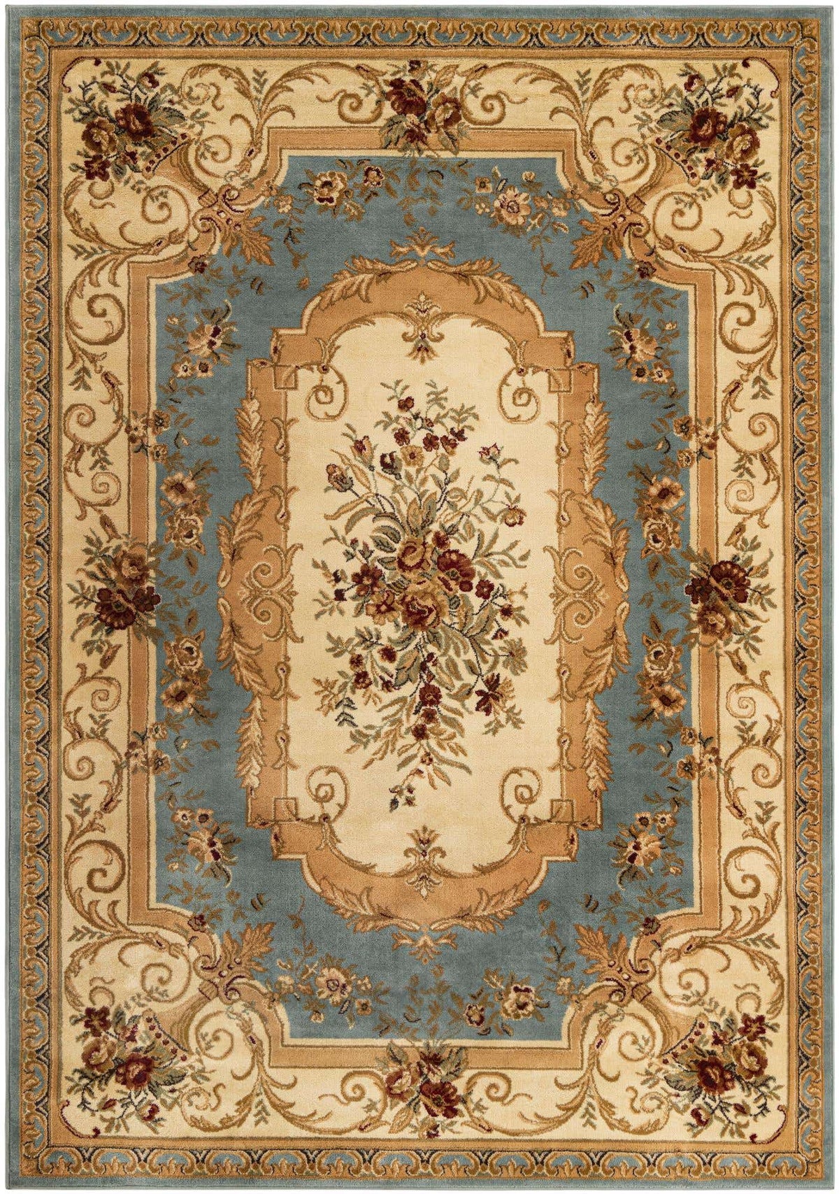 Rechteck Teppich Classic Aubusson in Hellblau von Hadorn™ - Lifestyle Image