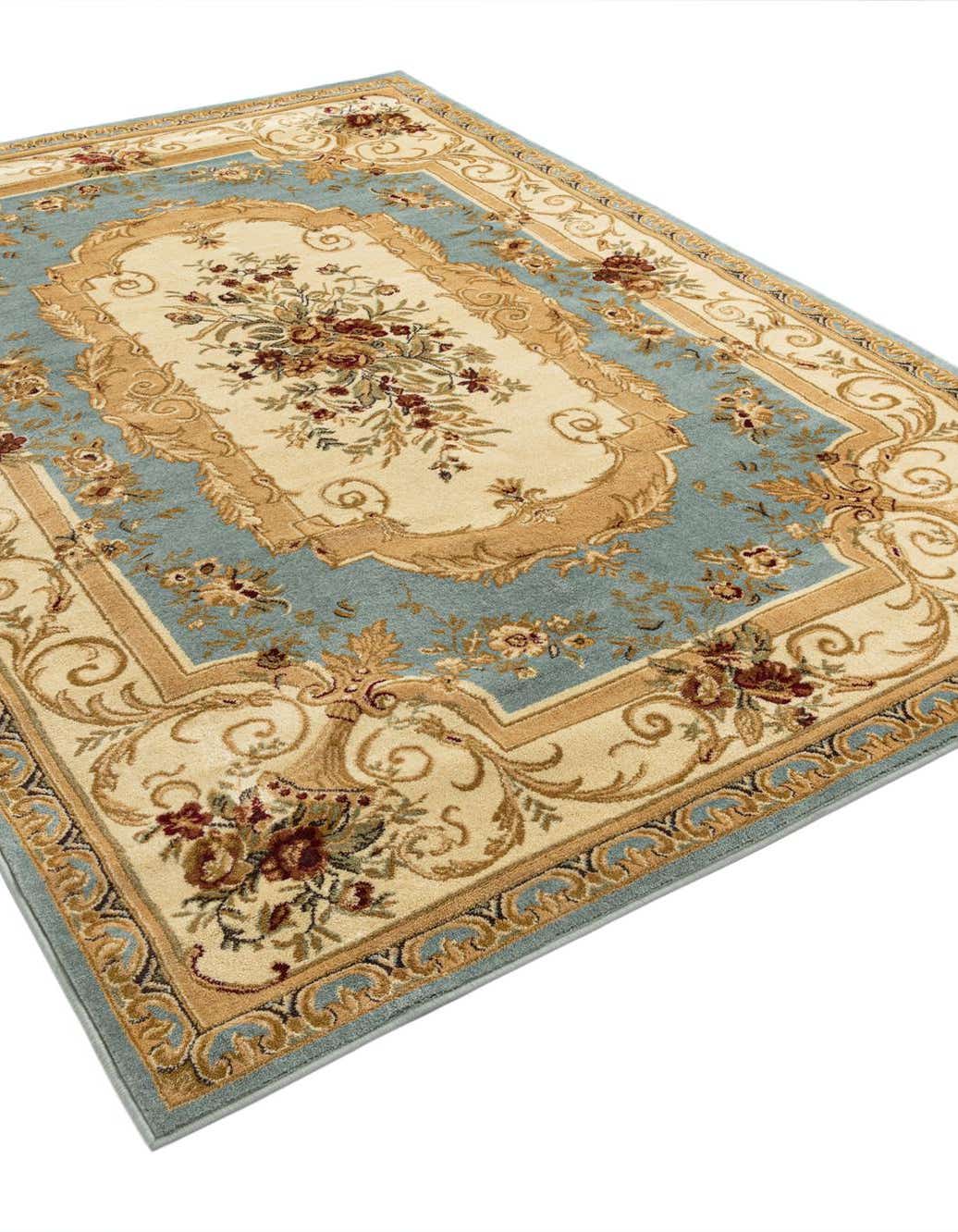 Rechteck Teppich Classic Aubusson in Hellblau von Hadorn™ - Lifestyle Image