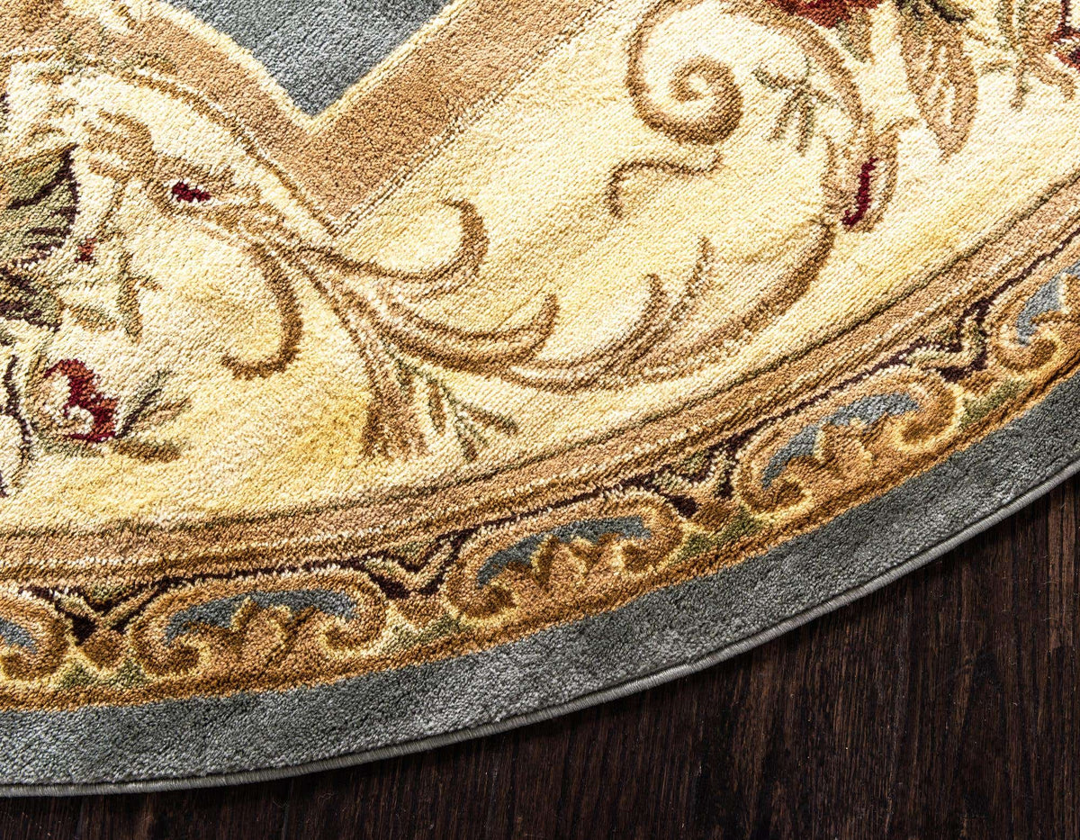 Rund Teppich Classic Aubusson in Hellblau von Hadorn™ - Lifestyle Image
