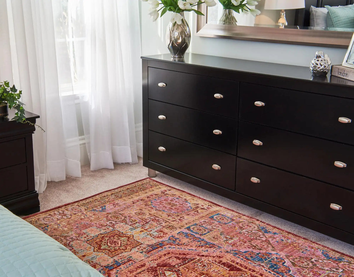 Rechteck Teppich Aqua in Rosa von Hadorn™ - Lifestyle Image