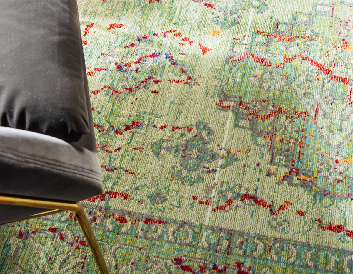 Rund Teppich Aqua in Grün von Hadorn™ - Lifestyle Image