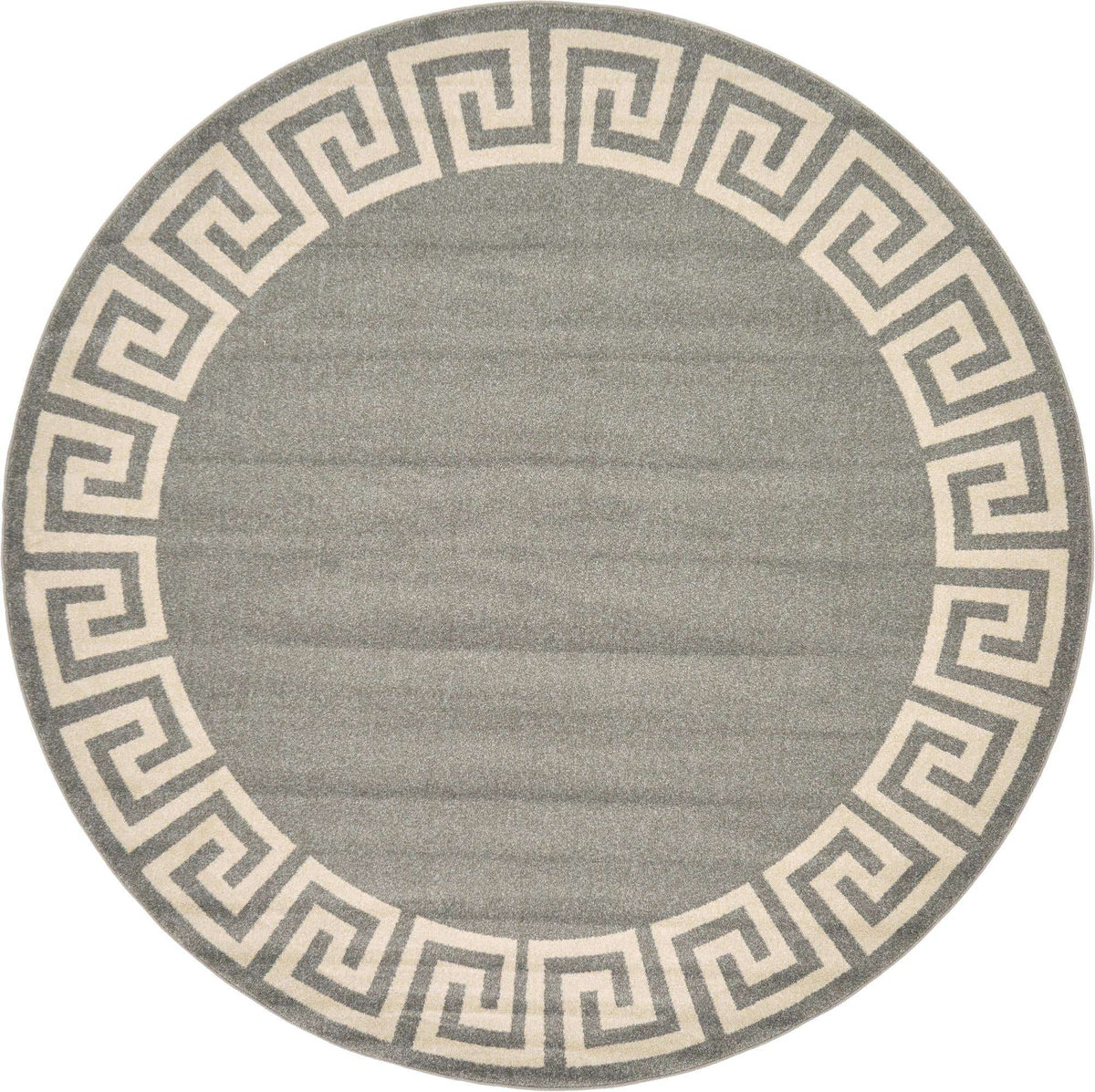 Rund Teppich Greek Key in Grau von Hadorn™ - Lifestyle Image