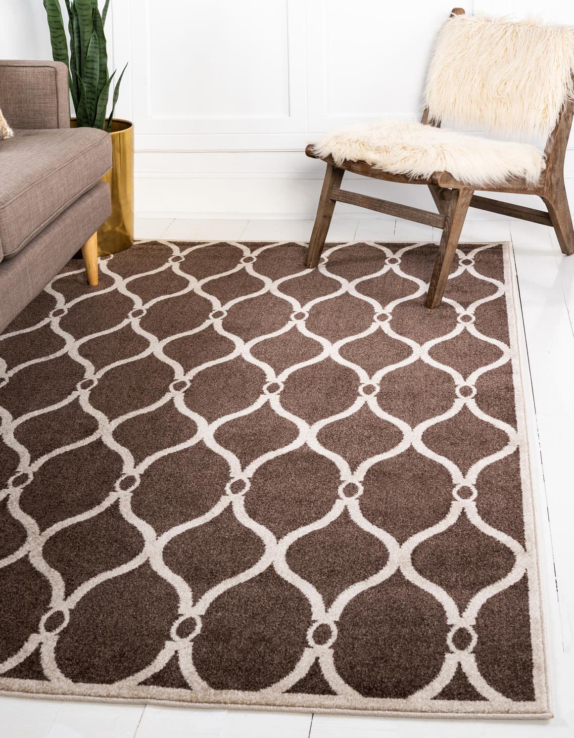 Rechteck Teppich Trellis in Braun von Hadorn™ - Lifestyle Image