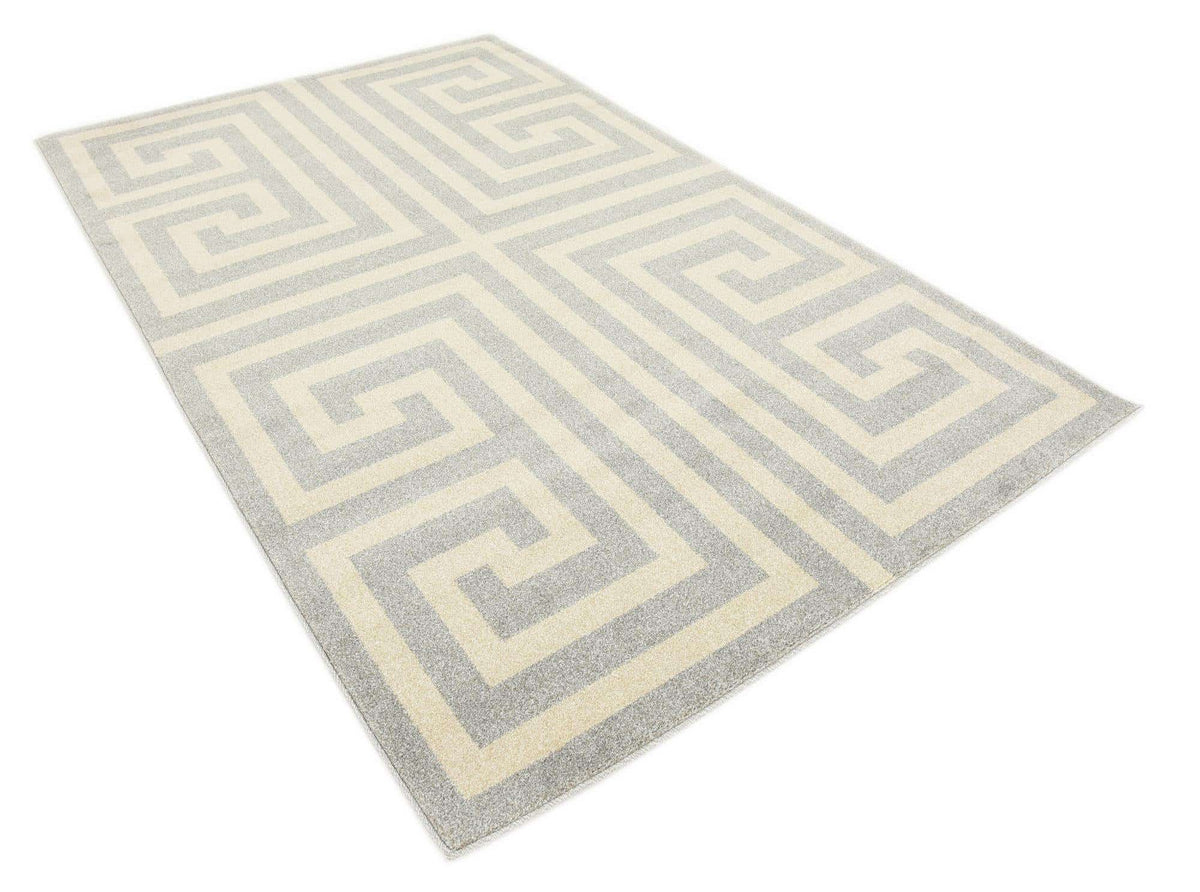 Rechteck Teppich Greek Key in Grau von Hadorn™ - Lifestyle Image