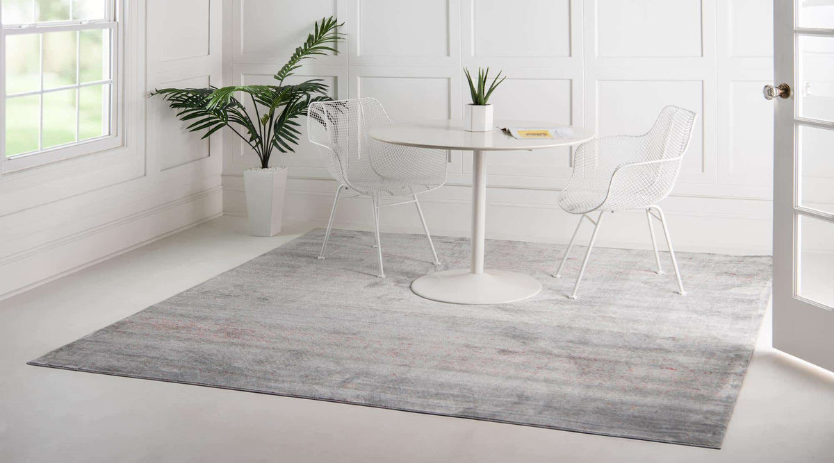 Quadratisch Teppich Aqua in Grau von Hadorn™ - Lifestyle Image