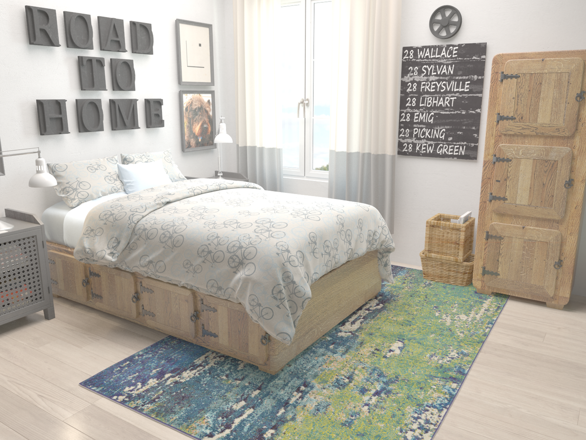 Rechteck Teppich Casablanca in Blau von Hadorn™ - Lifestyle Image