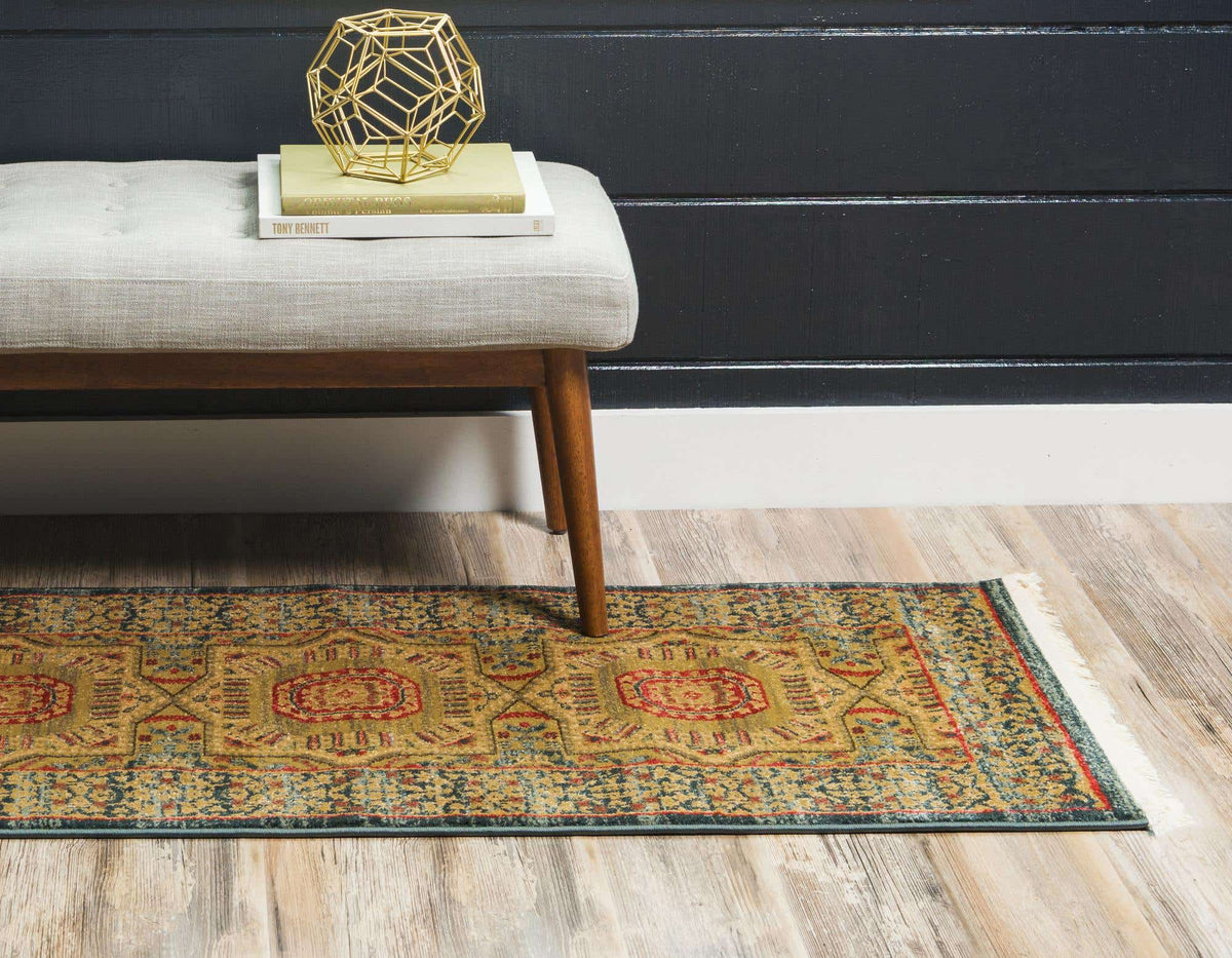 Läufer Teppich Mamlouk Design in Blau von Hadorn™ - Lifestyle Image