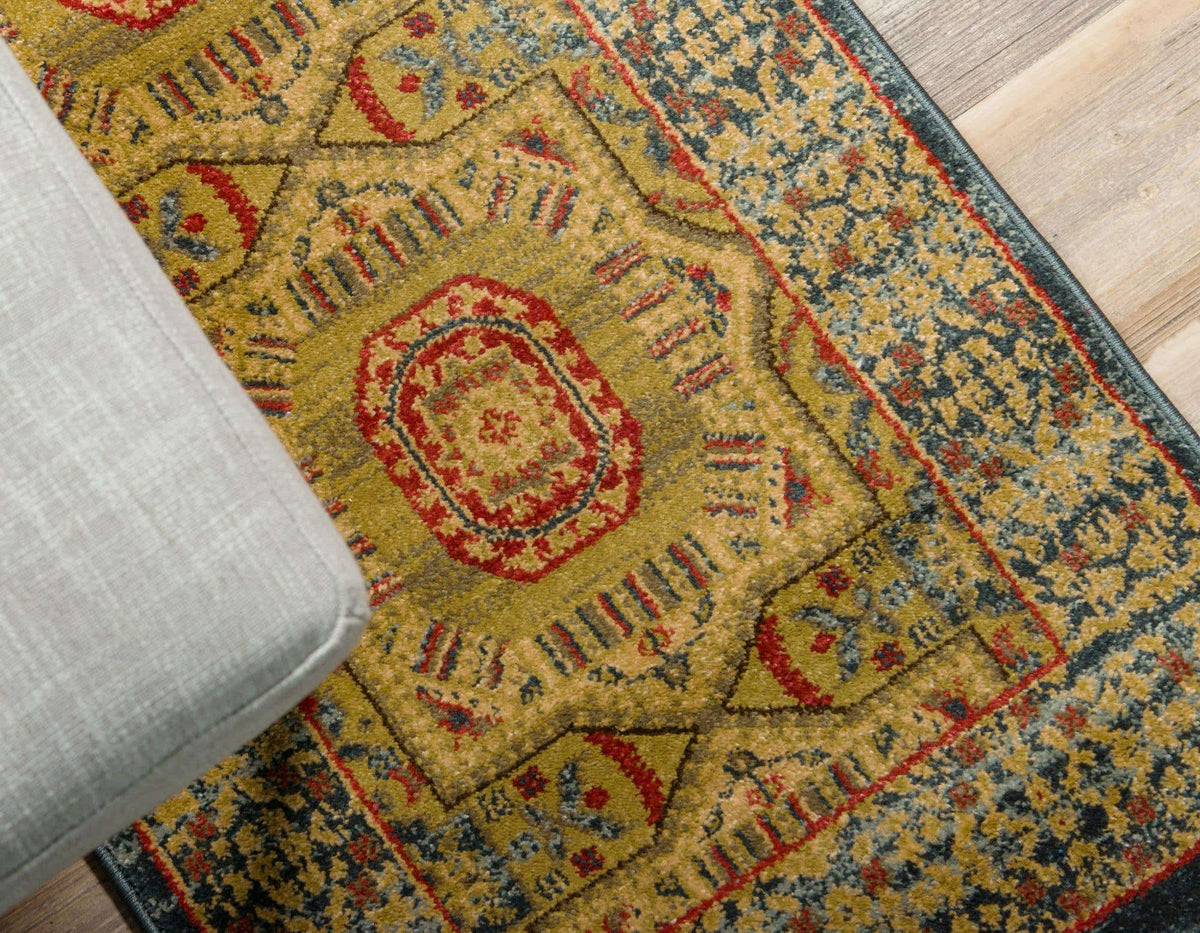 Läufer Teppich Mamlouk Design in Blau von Hadorn™ - Lifestyle Image