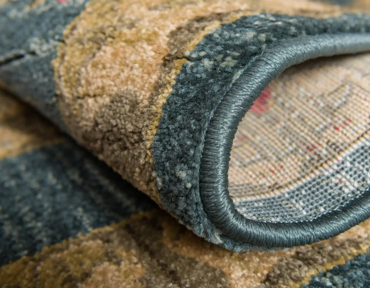 Quadratisch Teppich Kensington in Blau von Hadorn™ - Lifestyle Image