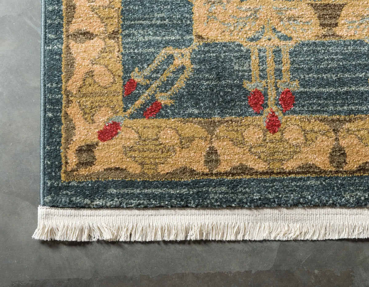 Quadratisch Teppich Kensington in Blau von Hadorn™ - Lifestyle Image