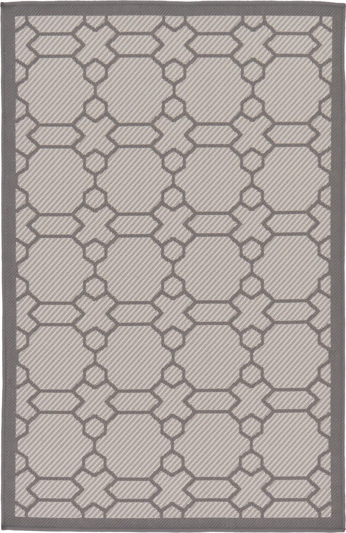 Rechteck Outdoor Teppich Outdoor Trellis in Grau von Hadorn™ - Lifestyle Image