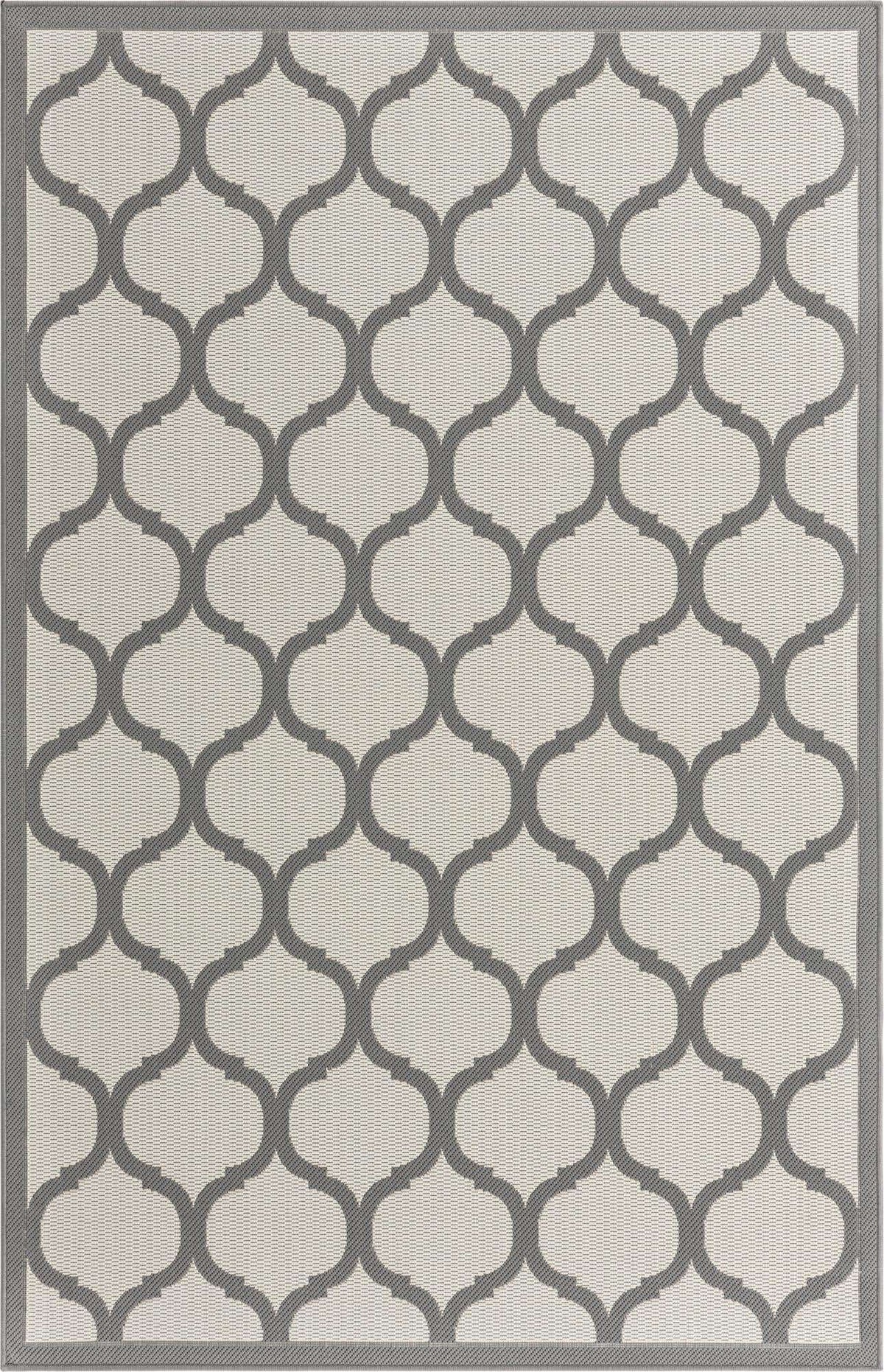 Rechteck Outdoor Teppich Outdoor Trellis in Grau von Hadorn™ - Lifestyle Image