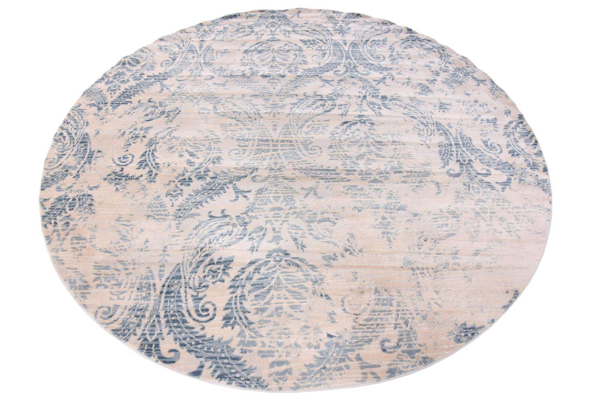 Rund Teppich Restoration in Blau von Hadorn™ - Lifestyle Image