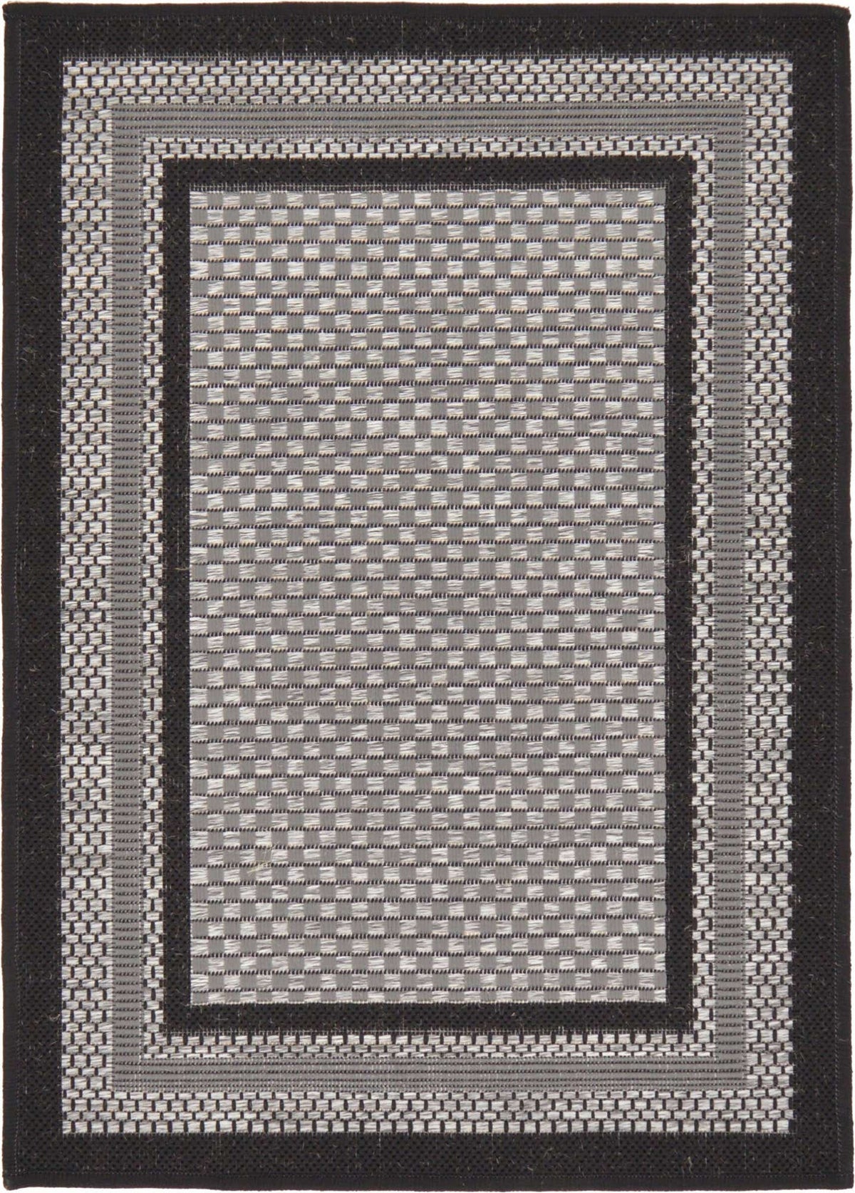 Rechteck Outdoor Teppich Outdoor Border in Grau von Hadorn™ - Lifestyle Image