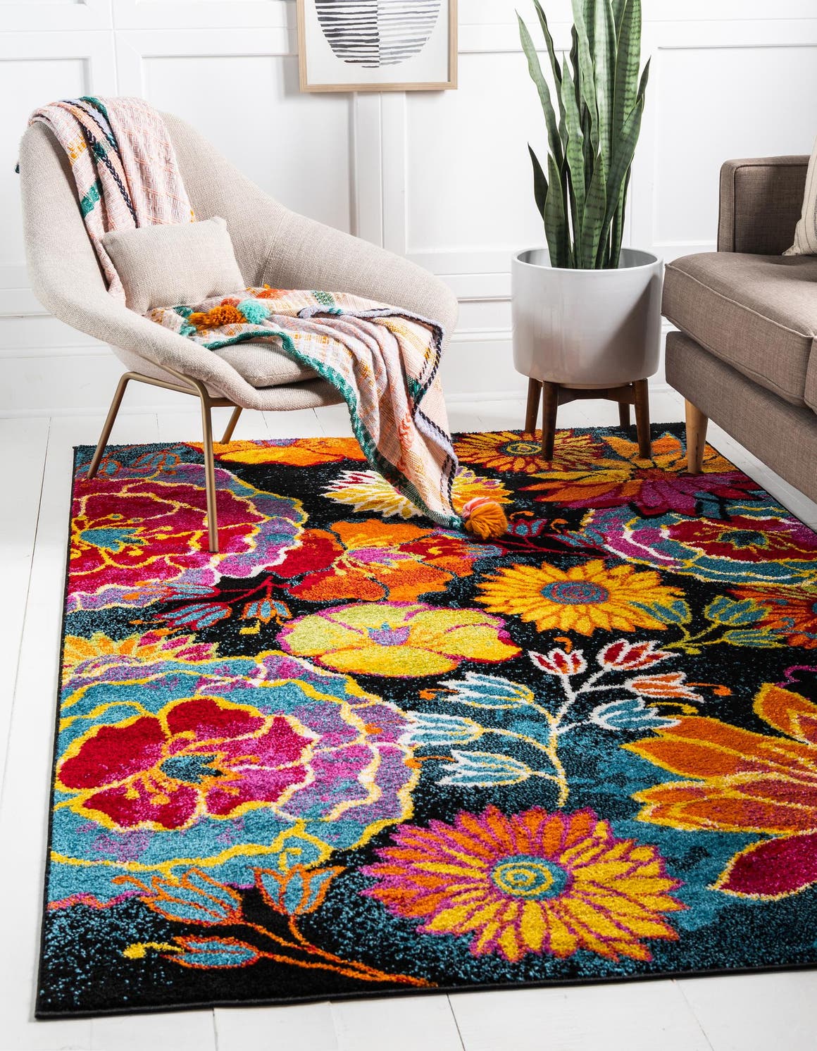 Rechteck Teppich Florence in Schwarz von Hadorn™ - Lifestyle Image