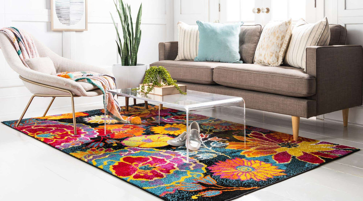 Rechteck Teppich Florence in Schwarz von Hadorn™ - Lifestyle Image