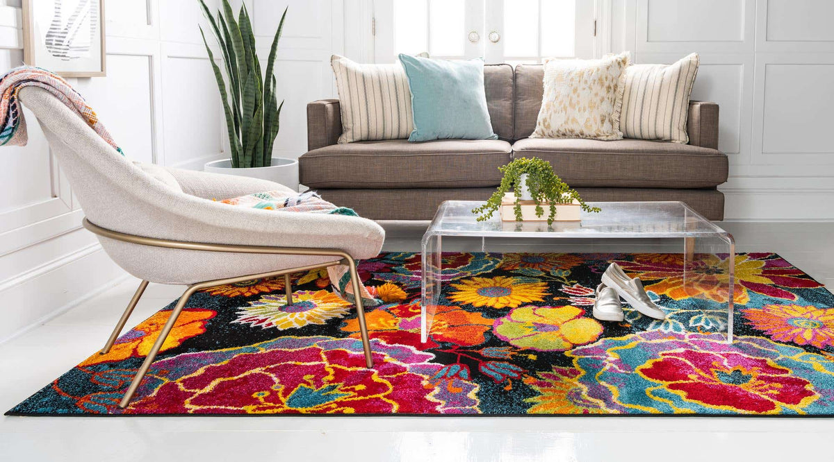 Rechteck Teppich Florence in Schwarz von Hadorn™ - Lifestyle Image
